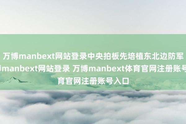 万博manbext网站登录中央拍板先培植东北边防军-万博manbext网站登录 万博manbext体育官网注册账号入口